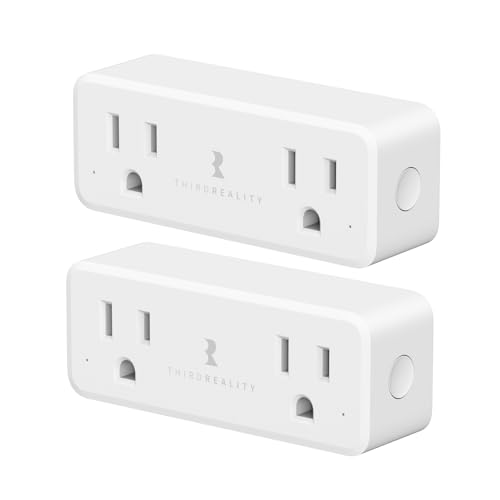 THIRDREALITY Smart Dual Plug 2 Pack, Zigbee 2-in-1 Smart Outlet with Independent Control and Power Monitoring, Zigbee Re