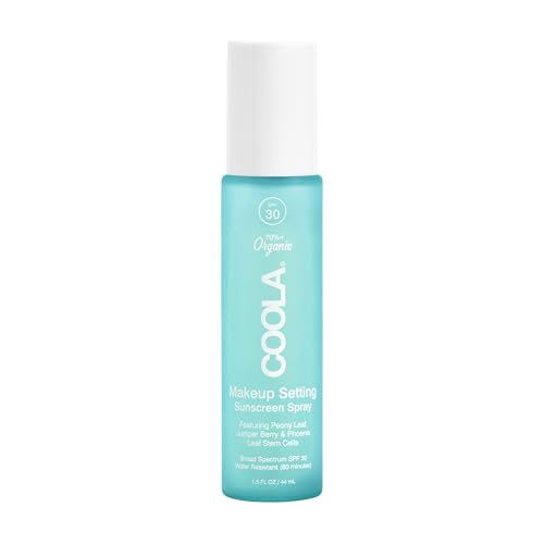 COOLA Makeup Setting Spray SPF 30, Clear Face Sunscreen Mist, 1 fl oz – Green Tea Aloe