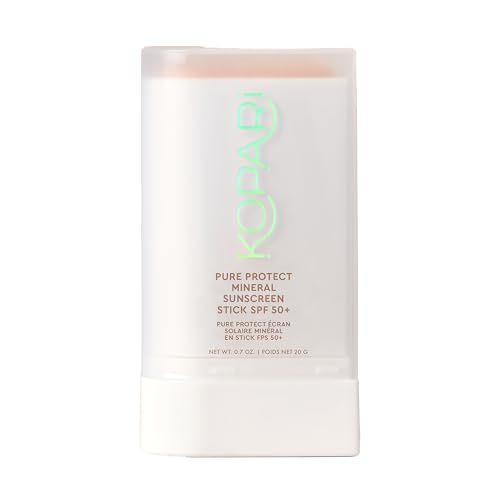 Kopari PURE PROTECT 100% Mineral Sunscreen Stick SPF 50+ Clear Zinc Oxide Face and Body Sunscreen with Hydrating Argan O