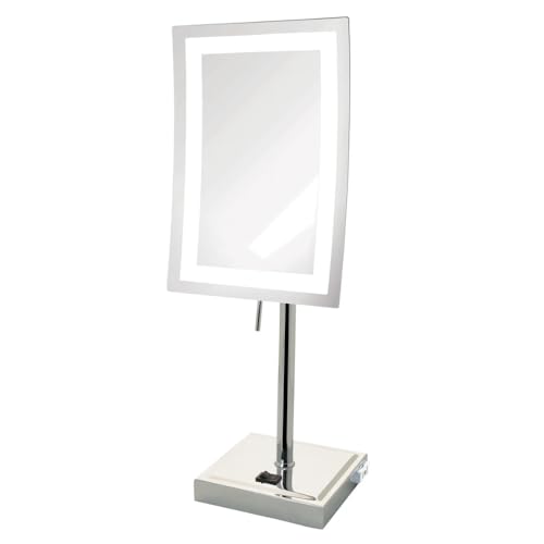 JERDON Lighted Makeup Mirror with 5X Magnification - Chrome - - Product Imagery