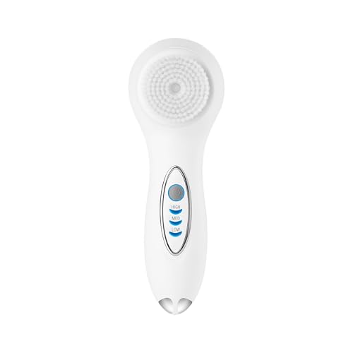 True Glow by Conair Facial Brush - Waterproof + Rechargeable – White, Plastic