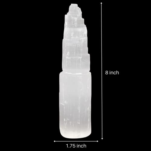 Wish Well Extra Large Selenite Tower, 8” Selenite Crystal Tower - Product Imagery
