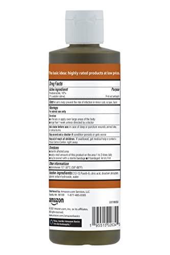 Amazon Basics First Aid Antiseptic, 10% Povidone Iodine Solution - Product Imagery