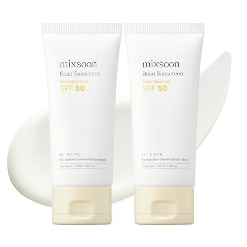 mixsoon Bean Sunscreen 1+1 Bundles-Lightweight Airy Texture SPF 50 Korean Sunscreen for Face, No White Cast, Non-Sticky 