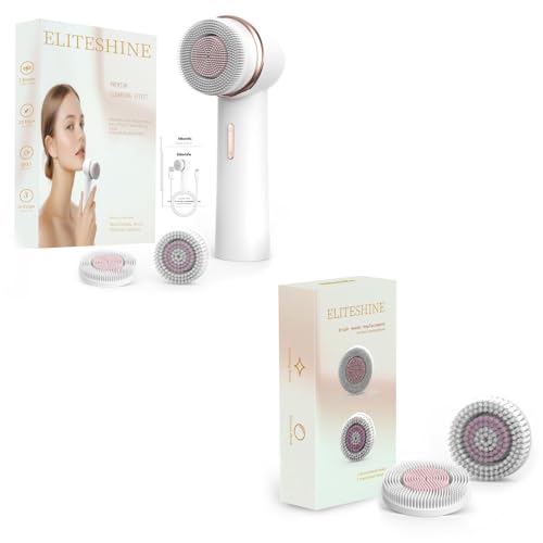 1 White Electric Facial Cleansing Brush Plus with 2 Original - Eliteshine Official Imagery - 1