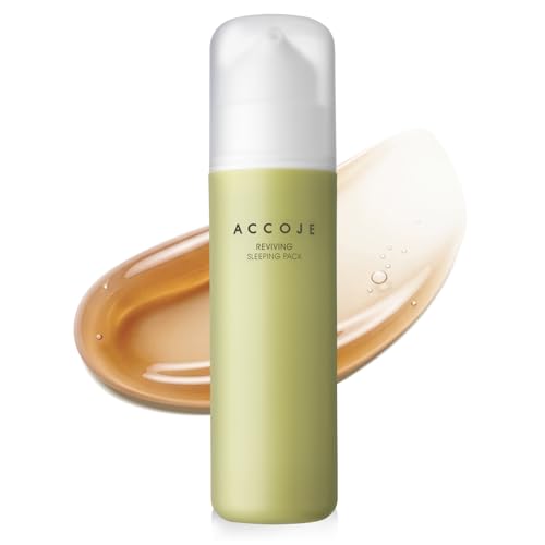 ACCOJE Reviving Sleeping Pack, Jeju Honey & Propolis Hydrating Overnight Mask, Lightweight Gel Cream for Moisturized, Ra