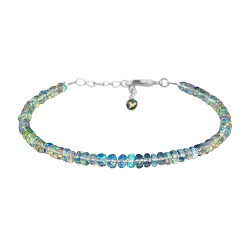 CRYSTALIS Natural Ethiopian Opal Beads Bracelet, High Grade Beaded Crystals, Chakra Healing Gemstone, Gift Giving Women 
