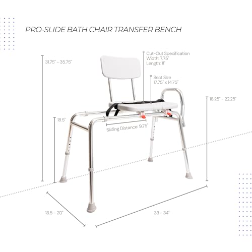 Eagle Health Supplies Pro-Slide Shower Chair & Tub Transfer - Product Imagery
