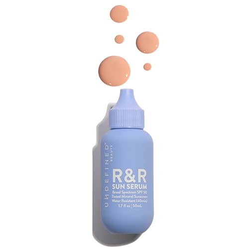 Undefined R&R Sun Serum SPF 50 PA++++ Tinted Mineral Sunscreen with Niacinamide, Water Resistant Broad Spectrum Protecti