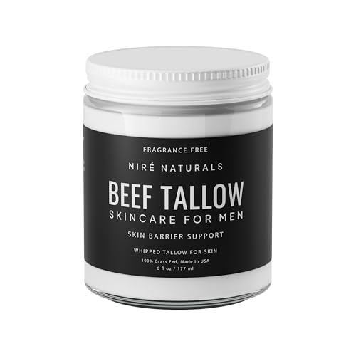 Nir&eacute; Naturals Beef Tallow Face Moisturizer for Men, Grass-Fed