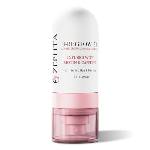 ZEPHTA H-Regrow Hair Growth Spray – With Rice Water, Biotin, Aloe Vera, Caffeine, and Ginger – Hair Growth Product for M