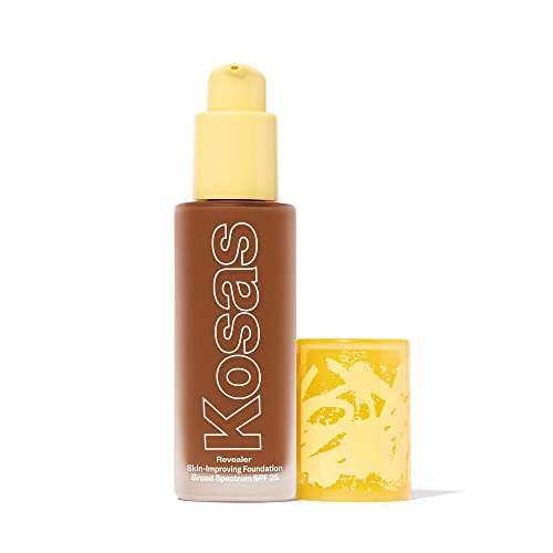Kosas Revealer Liquid Foundation SPF 25 with Buildable Coverage, 380 – Deep Neutral 380, Free of silicone, mineral oil, 