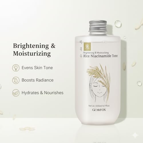 Rice Niacinamide Toner, Korean Rice Extract, Brightening & - Product Imagery