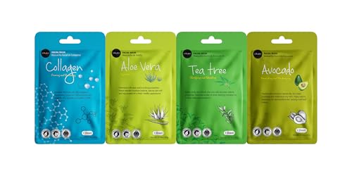 Celavi Korean Face Mask Sheet Set, Spa Masks, 12 Pack Collagen - Product Imagery