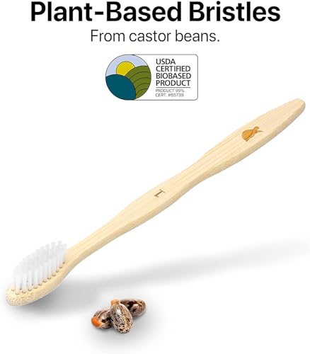 Sea Turtle Plant-Based Bristles, Bamboo Toothbrushes, Soft - Product Imagery