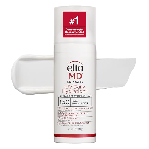 EltaMD UV Daily Hydration+ Untinted Face Sunscreen, SPF 50, 1.7oz – Untinted, Unscented