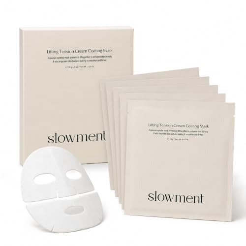 slowment Lifting Tension Cream Coating Mask Sheet Mask 5 Sheets | Firming & Hydrating Korean Face Mask | Cream-Coated El