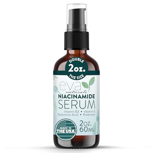 Eva Naturals Niacinamide 5% Serum, Hyaluronic Acid, Vitamin E & - Product Imagery