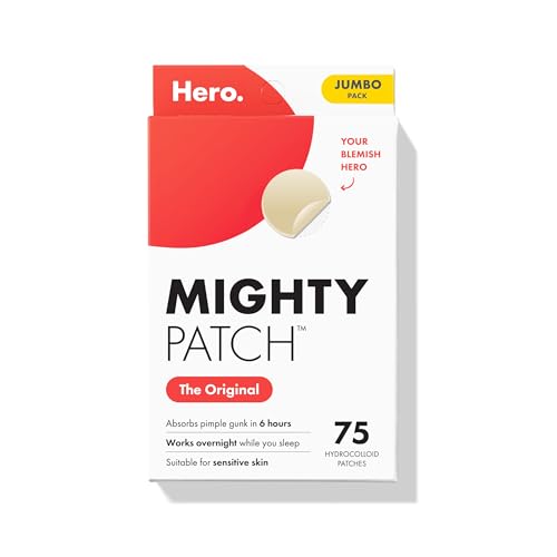 Hero Cosmetics Mighty Patch Original Nighttime Acne Pimple Patches, 75 Ct – Unscented