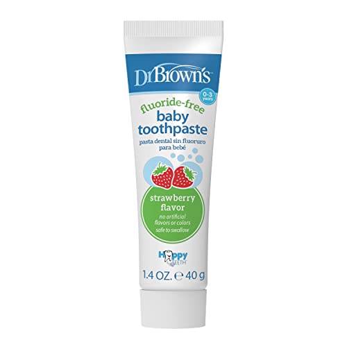 Dr. Brown's Fluoride-Free Baby Toothpaste, Strawberry, 1-Pack - Product Imagery