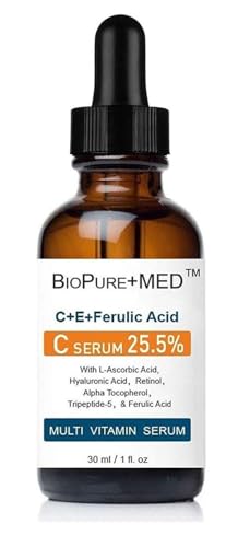STEMBOTANY BioPureMED 25% Vitamin CE+Ferulic Acid Serum for Face: Anti Wrinkle Serum Retinol 22, Hyaluronic Acid Best Or