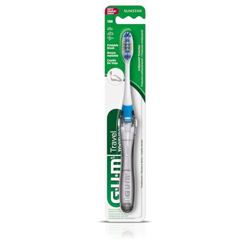 GUM Folding Travel Toothbrush, Soft Bristle, Compact Head, 1 - Product Imagery