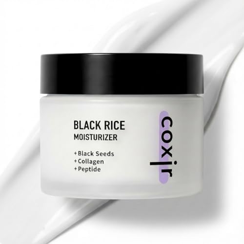 coxir Black Rice Moisturizer Face Cream, Niacinamide, 1.69 fl.oz – Cruelty Free, Harsh Alcohol Free, Paraben Free