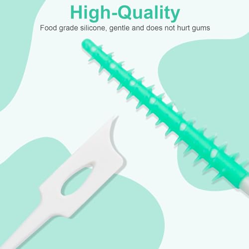 Dental Floss Picks, 200 Count, Soft Rubber Brush Head, - Product Imagery