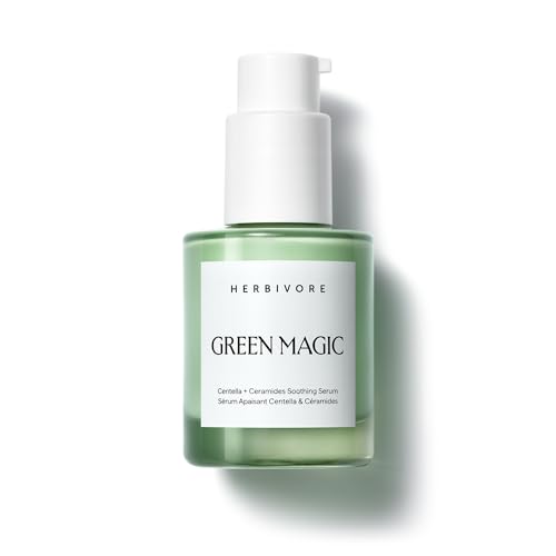HERBIVORE Green Magic Face Serum | Redness Reducing, Cica + Ceremides, 1 oz
