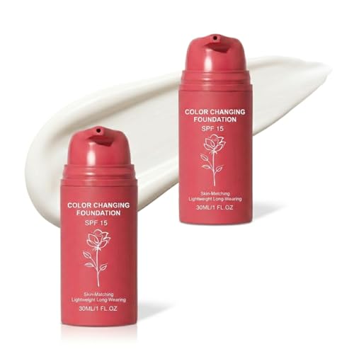 DTMIEAXN Color Changing Foundation,Hydrating Skin-Matching Makeup for Mature Skin, Conceals Fine Lines & Wrinkles, Flawl