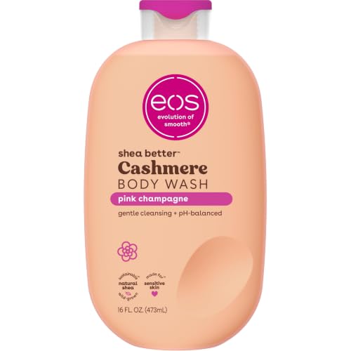 eos Cashmere Body Wash- Pink Champagne, Creamy Gel, Shea Butter, - Product Imagery