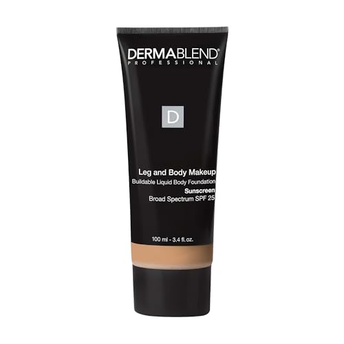 Dermablend Leg & Body Makeup Foundation SPF 25, 25W, 3.4 fl oz – 25W Light Sand, Phthalate Free, Triclosan Free, Sodium 