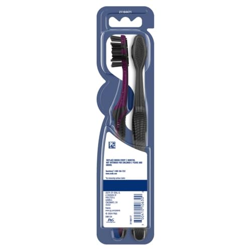 Oral-B 3D White Charcoal Manual Toothbrush, 2-Pack, Medium - Product Imagery