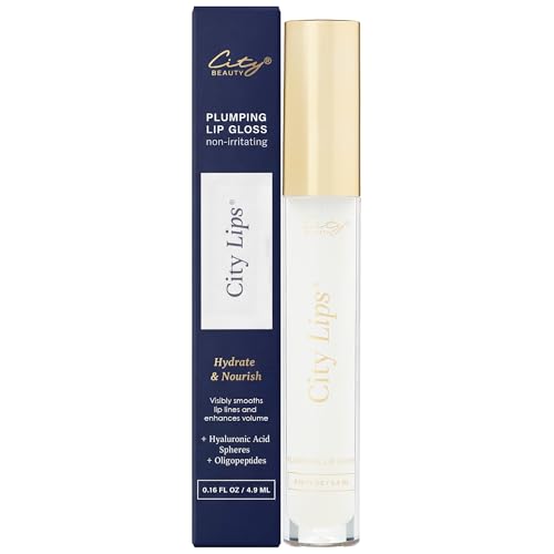 City Beauty City Lips Clear Plumping Lip Gloss, Hyaluronic Acid 0.16oz – Clear