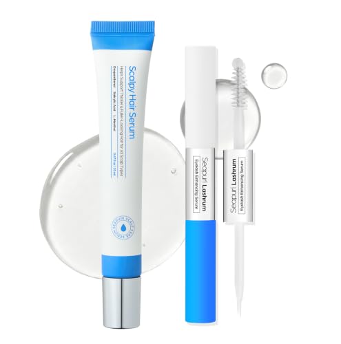 Seapuri Scalp & Lash Growth Care Bundle | Hair Thickening Serum for Thinning Hair & Eyelash Eyebrow Enhancer | [Biotin &