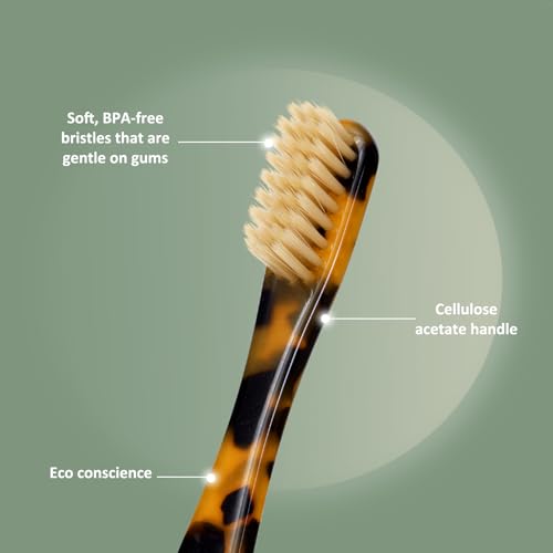 Isshah Plant-Based Cellulose Acetate Toothbrushes - 8 Pack - - Product Imagery