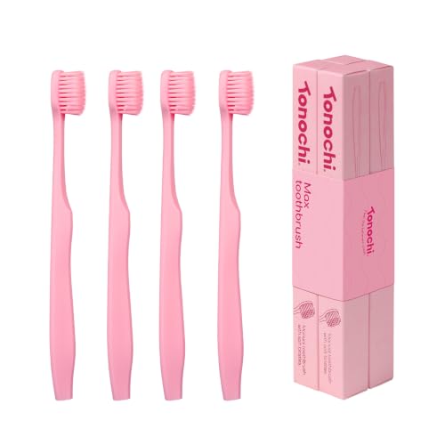 Extra Soft Bristle Toothbrushes for Adults, 4-Pack, Pink - Product Imagery