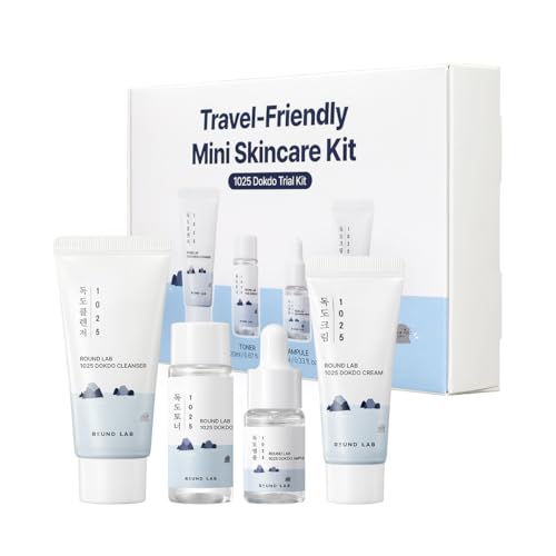 ROUND LAB 1025 Dokdo Hydrating Mini Kit 4-Step Skincare Set - Product Imagery