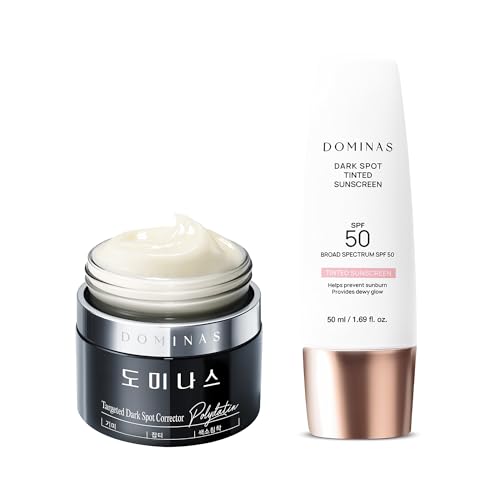 DOMINAS Dark Spot Corrector Cream & Tinted Sunscreen SPF 50 Duo - Product Imagery
