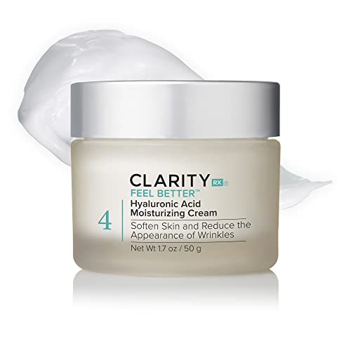 ClarityRx Feel Better Hyaluronic Acid Face Moisturizer, Natural Plant-Based Moisturizing Cream with Jojoba Oil & Hyaluro