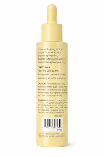 Glow Vitamin C Radiance Face and Body Oil, Day Brightening and - Product Imagery