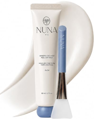 NUNA Ginseng Collagen Peel-Off Mask with Panax Ginseng Root Extract, Hydrolyzed Collagen, Niacinamide, Ceramide, 5-oil c
