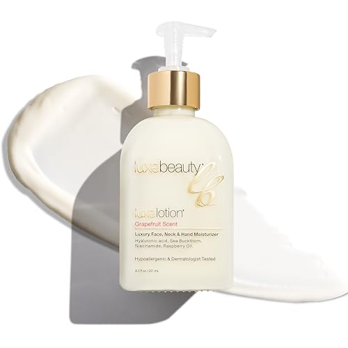 LUXEBEAUTY Non Greasy Hyaluronic Acid Moisturizer for Face, Neck & Hands – Grapefruit-Scented Hyaluronic Acid Body Lotio