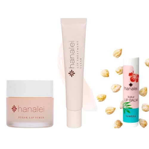 Hanalei Ultimate Lip Care Set – Scrub, Treatment & Balm Trio – Cruelty Free, 1.46 Ounce (Pack of 1)