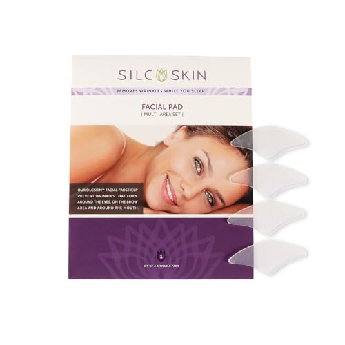 Silc Skin Facial Wrinkle Patches, Reusable Silicone Multi-Area Set, 4 Pads