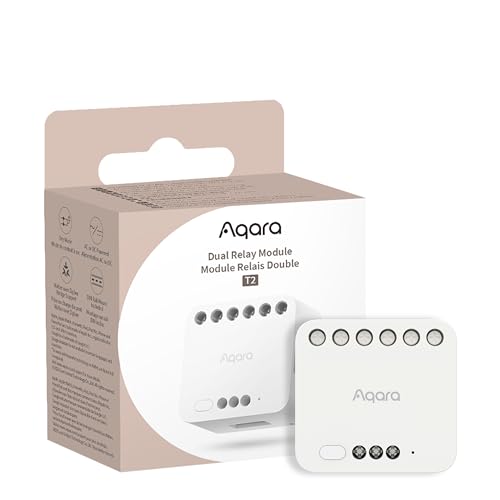 Aqara Dual Relay Module T2, Requires a Neutral Line and Aqara Zigbee3.0 Hub – white