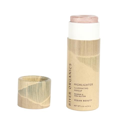 Vegan Highlighter Stick – Zero Waste, Natural & Organic Makeup | Dewy, Hydrating Glow for Face & Body | Plastic-Free, Ec