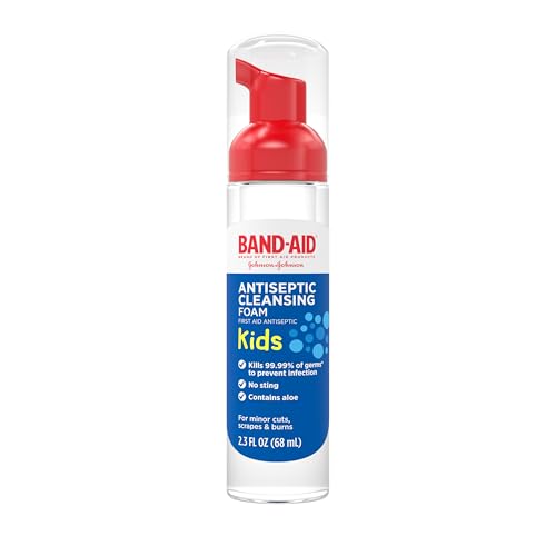 BAND-AID Brand Antiseptic Cleansing Foam for Kids, 2.3 Fl. Oz - Product Imagery