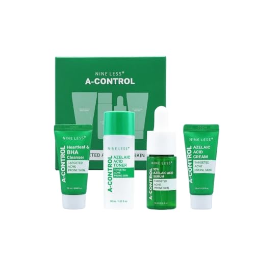 NINELESS A-Control Skincare Kit (Cleanser, Toner, Serum, Cream) - Product Imagery