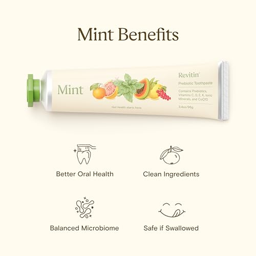 Revitin Fluoride-Free Prebiotic Mint Toothpaste, 3.4 oz – - Product Imagery